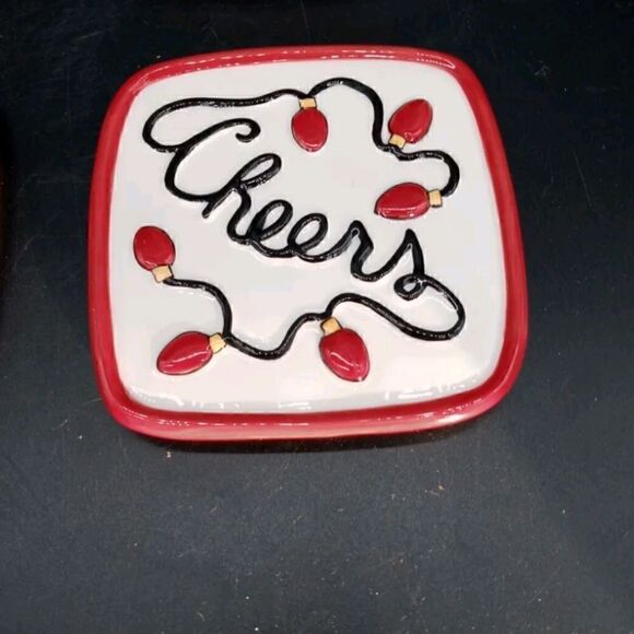 Fitz & Floyd "Cheers" Ceramic Set of 4 Coasters - Picture 2 of 6